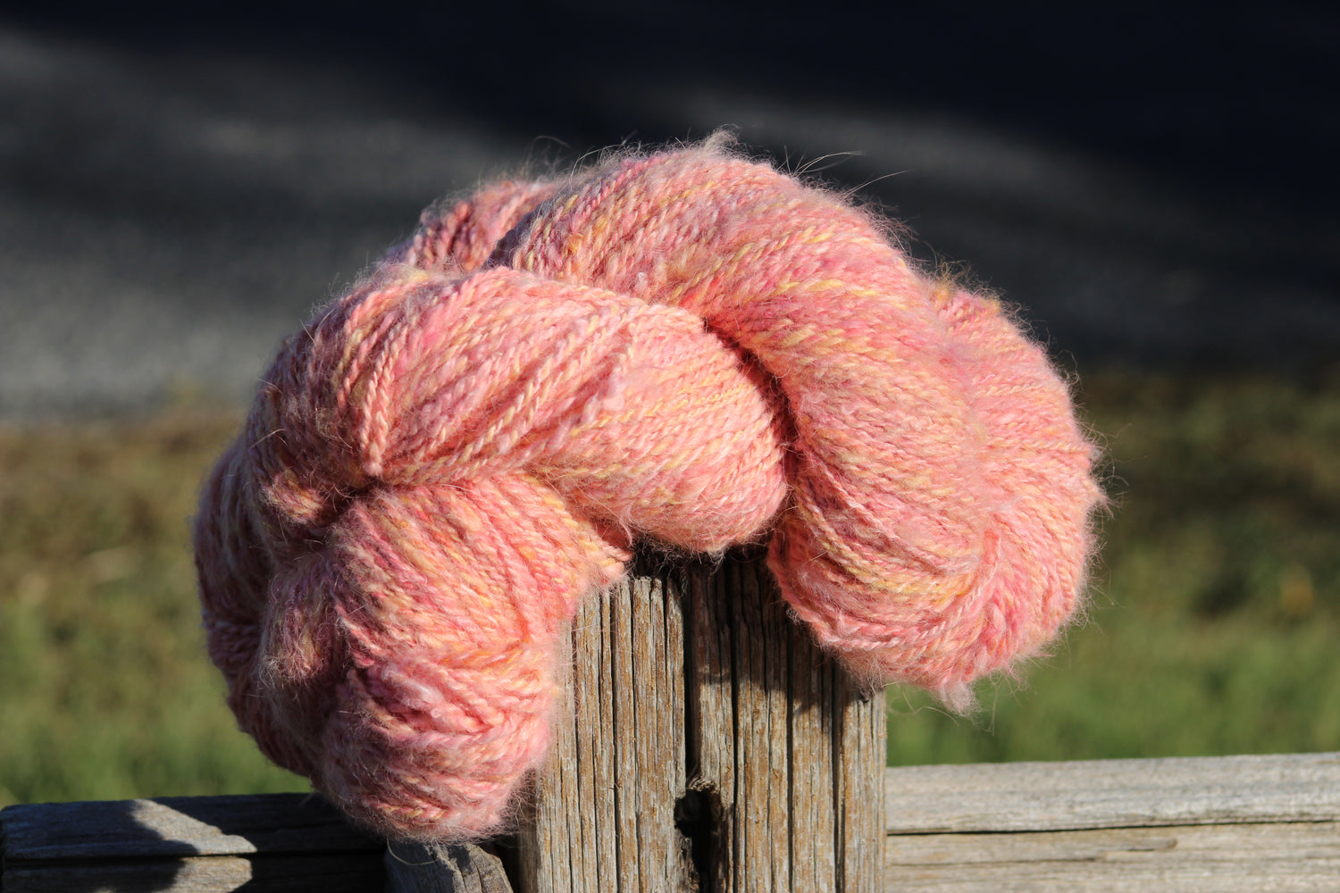 Angora yarn for knitting and creating with natural fibers.