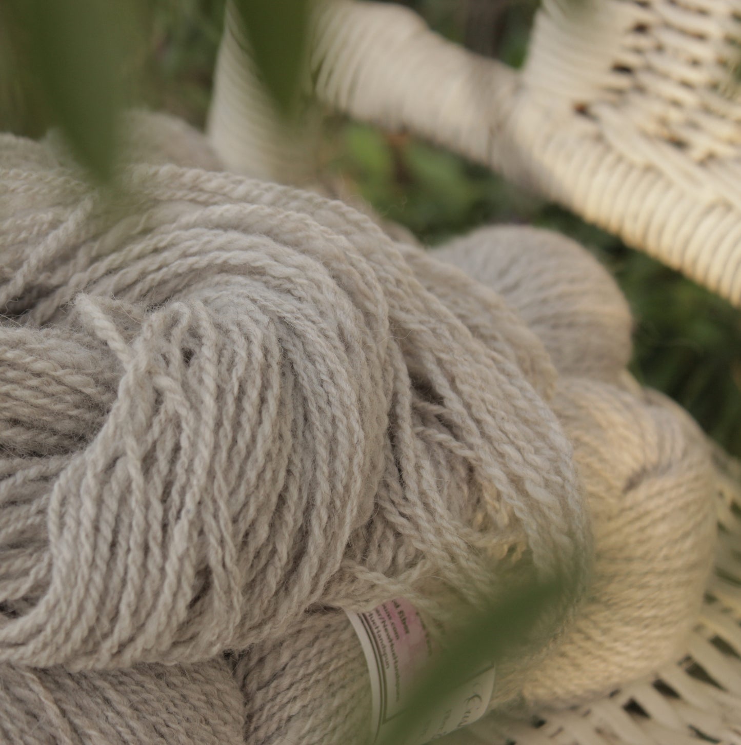 Handspun yarn natural warm grey sport weight - 80% Wool 20% Angora