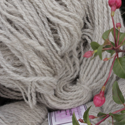 Handspun yarn natural warm grey sport weight - 80% Wool 20% Angora